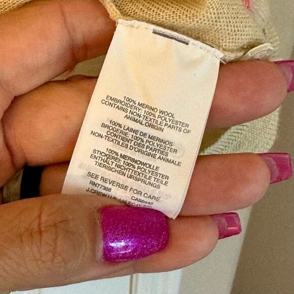 J.Crew Pink Polkadot 100% Merino Wool Lightweight Crewneck Sweater Size Medium - Picture 5 of 9